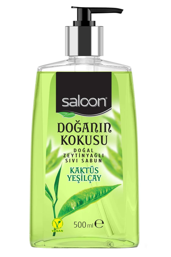 SALOON Doğanın Kokusu Sıvı Sabun Kaktüs Yeşil Çay Kokulu 500 Ml