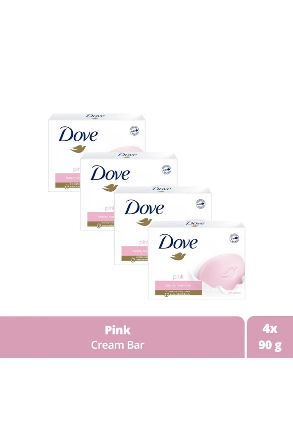 DOVE Beauty Cream Bar Katı Güzellik Sabunu Pink Nemlendirici Etkili 90 G X4 Adet