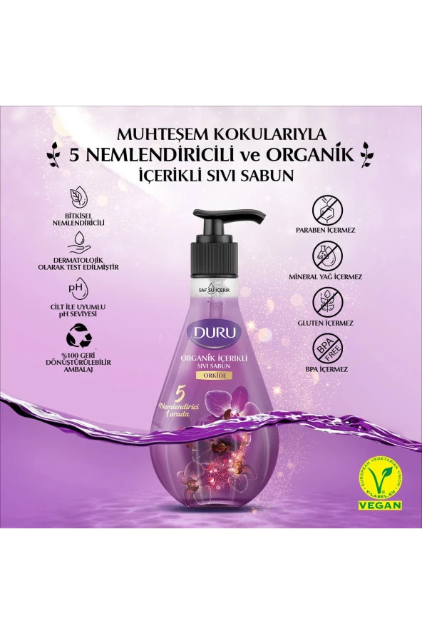 DURU Organik Içerikli Orkide Sıvı Sabun 500Ml