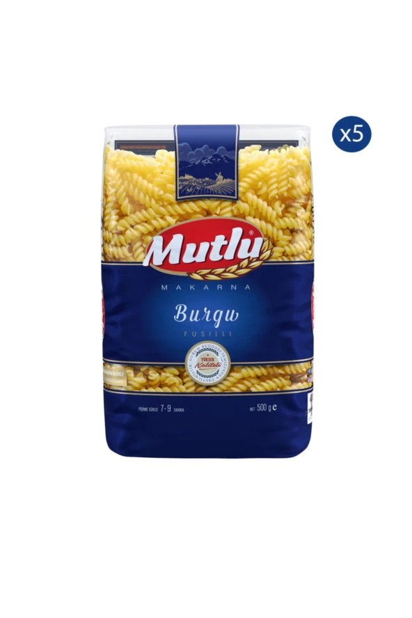 MUTLU MAKARNA Mutlu Burgu Makarna 500 Gr X 5 Adet