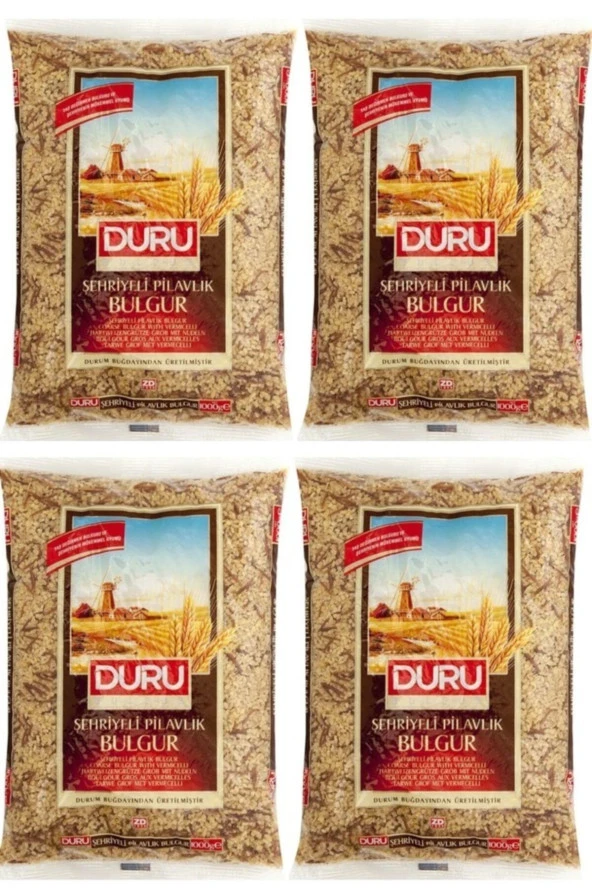 DURU Şehriyeli Pilavlık Bulgur 1 Kg X 4 Adet