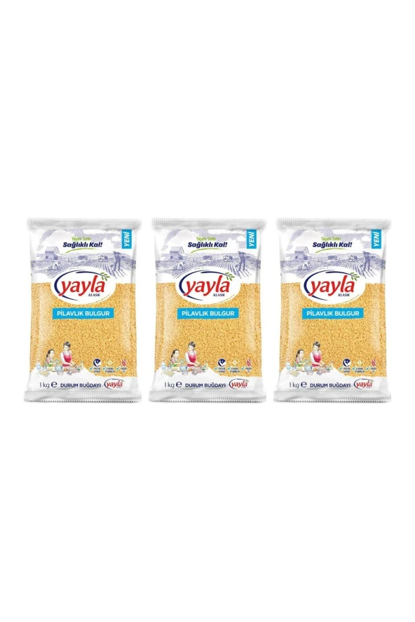 YAYLA BAKLİYAT Yayla Pilavlık Bulgur 1 Kg 3 Lü