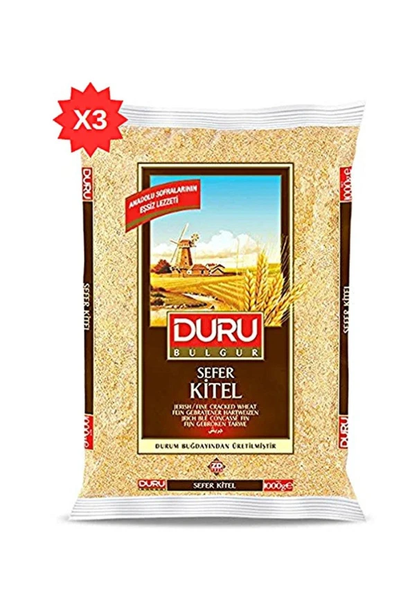 DURU BULGUR Sefer Kitel ( Içli Köftelik ) 3X1000Gr