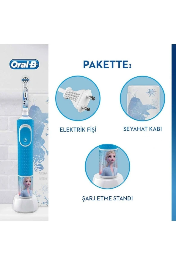 ORAL-B Çocuklar Için Şarj Edilebilir Diş Fırçası D100 Frozen Özel Seri - Taşıma Kutusu