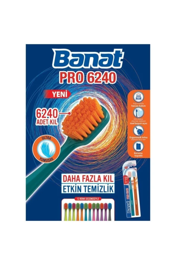 BANAT Pro 6240 Adet Kıl İçeren 1+1 Ultra Yumuşak Diş Fırçası - 2