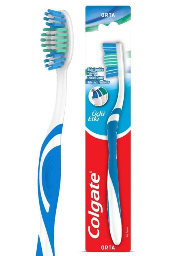 COLGATE Üçlü Etki Dil Temizleyicili Arka Dişlere Uzanan Orta Diş Fırçası - 6