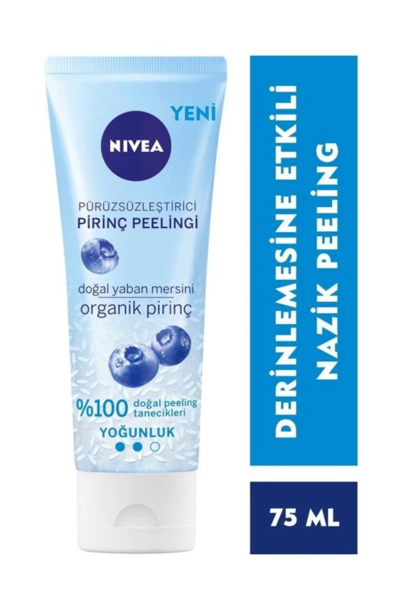 NİVEA Pürüzsüzleştirici Organik Pirinç Yüz Peelingi 75Ml, Ölü Deri Arındırıcı, Normal Ciltler İçin