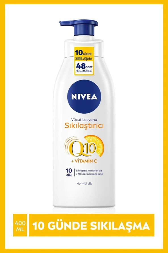 NİVEA Q10 Sıkılaştırıcı Vücut Losyonu 400Ml Avantajlı Boy,Vitamin C,48 Saat Nemlendirme,10 Günde Sıkılaş