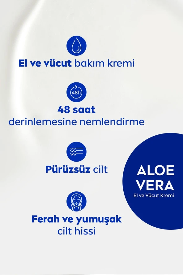 NİVEA El Ve Vücut Kremi Aloe Vera 400 Ml, Derinnemlendirici Serum,Normal Ve Kuru Cilt