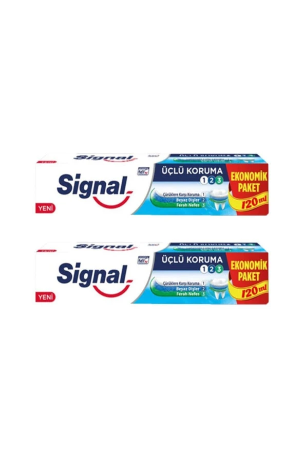 SİGNAL Üçlü Koruma Diş Macunu 120 Ml X 2 Adet