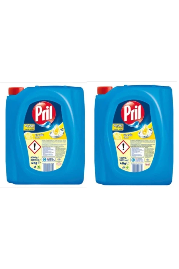 PRİL Elde Yıkama Sıvı Bulaşık Deterjanı Limon Kokulu 2X 4 Kg