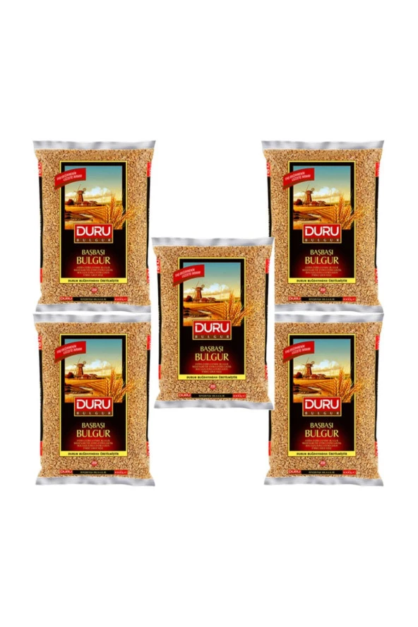 DURU Bakliyat Bulgur 1 Kg Başbaşı Pilavlık X 5 Paket