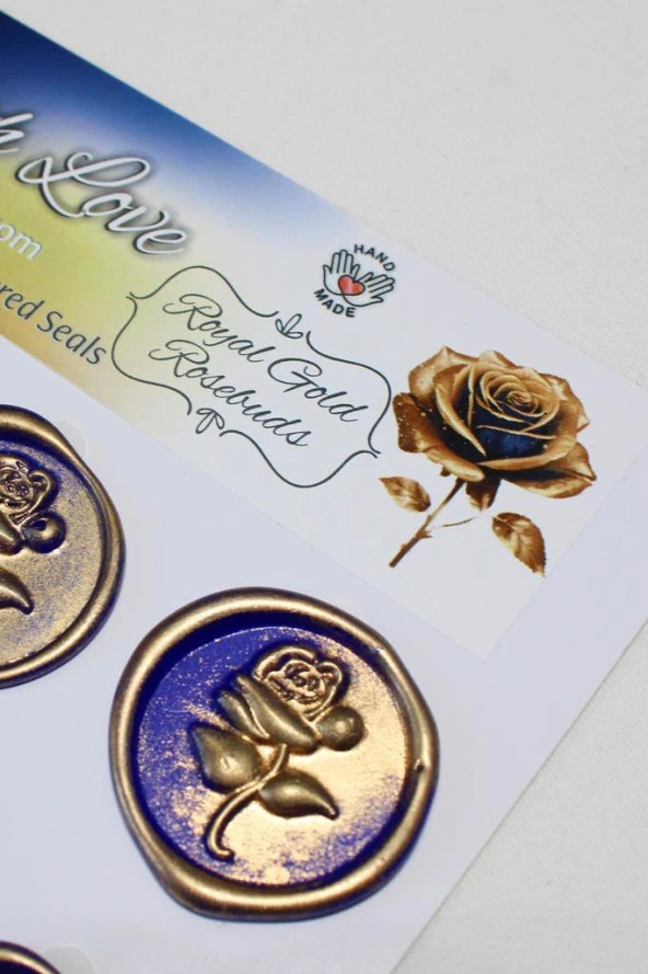 Mühürcüm 12 Adet Hazır Kendinden Yapışkanlı Gül Goncaları Sticker Mühür KYSM117 - 4