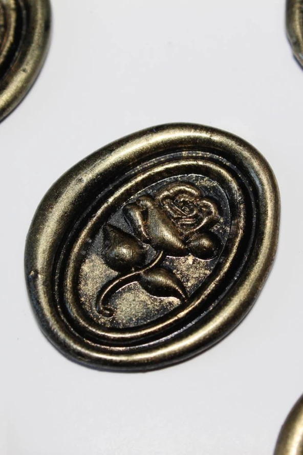 Mühürcüm Black Gold Rosebuds 12 Adet 3D Hazır Kendinden Yapışkanlı Sticker Mühür RM2106 - 2
