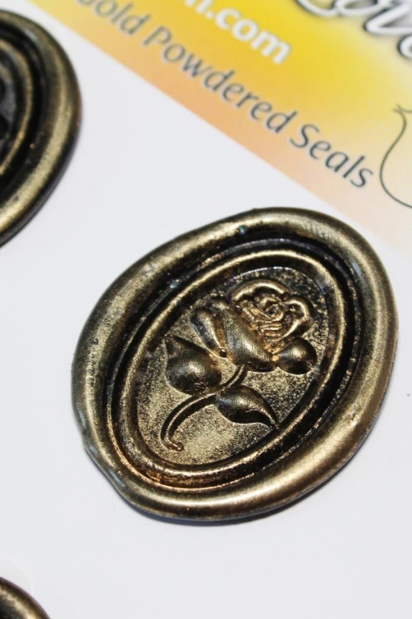 Mühürcüm Black Gold Rosebuds 12 Adet 3D Hazır Kendinden Yapışkanlı Sticker Mühür RM2106 - 3