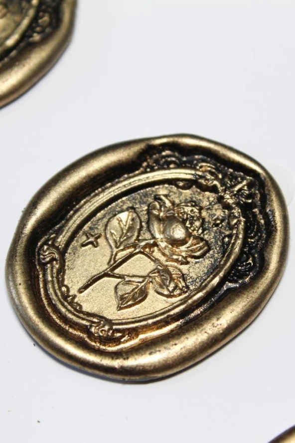 Mühürcüm Black Gold Rose 12 Adet 3D Hazır Kendinden Yapışkanlı Sticker Mühür RM2109 - 2
