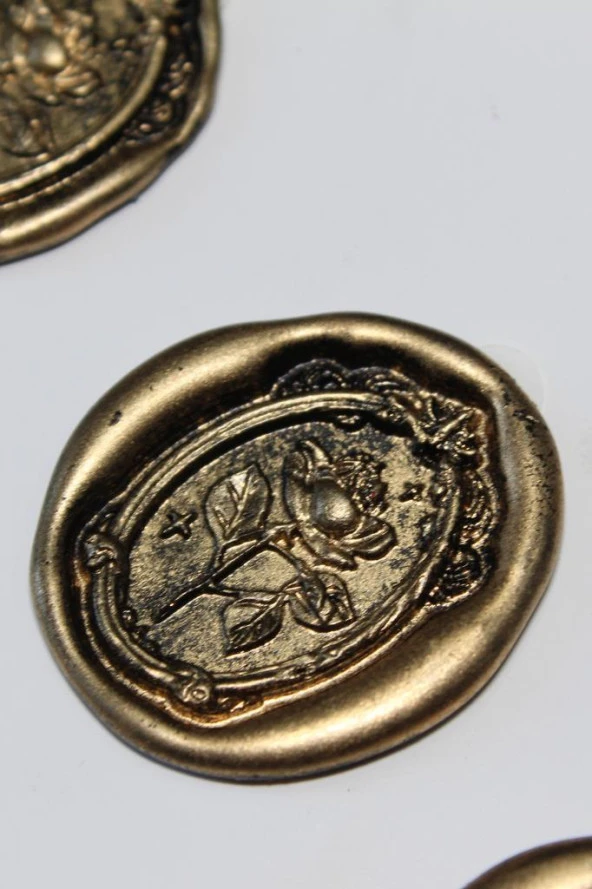 Mühürcüm Black Gold Rose 12 Adet 3D Hazır Kendinden Yapışkanlı Sticker Mühür RM2109 - 3