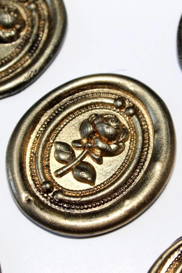 Mühürcüm Black Gold Rosebuds 12 Adet 3D Hazır Kendinden Yapışkanlı Sticker Mühür RM2110 - 3