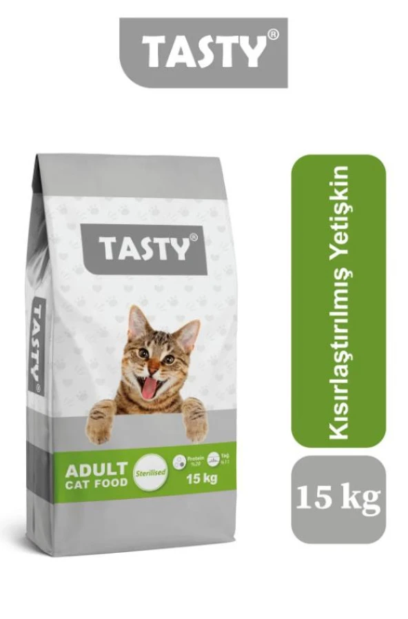 Tasty Kısırlaştırılmış, Somonlu Kedi Maması 15 Kg