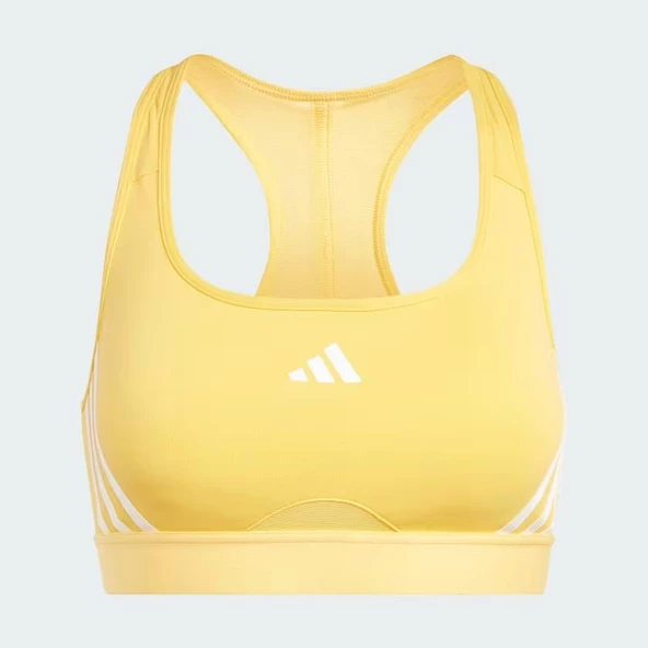 Adidas IU1712 Power Impact Train Medium-Support 3-Stripes Bra Sarı - 4