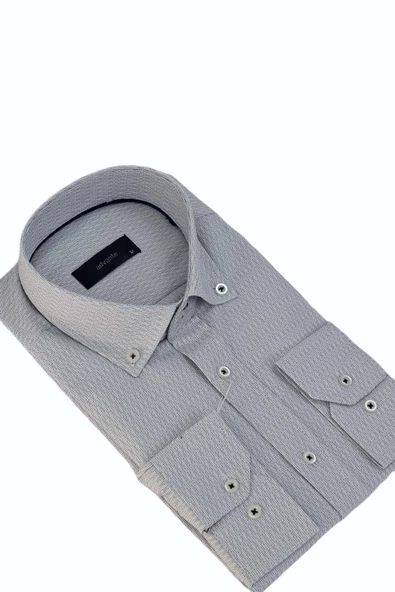 Erkek Klasik Uzun Kol Çizğili Gömlek BGL-ST03511 - Resim 10