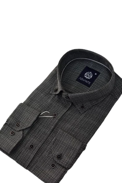 Erkek Klasik Uzun Kol Hasır Dokuma Gömlek BGL-ST03508 - Resim 6