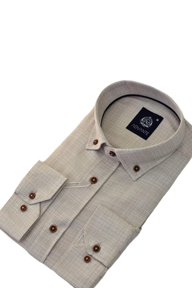 Erkek Klasik Uzun Kol Hasır Dokuma Gömlek BGL-ST03508 - Resim 9