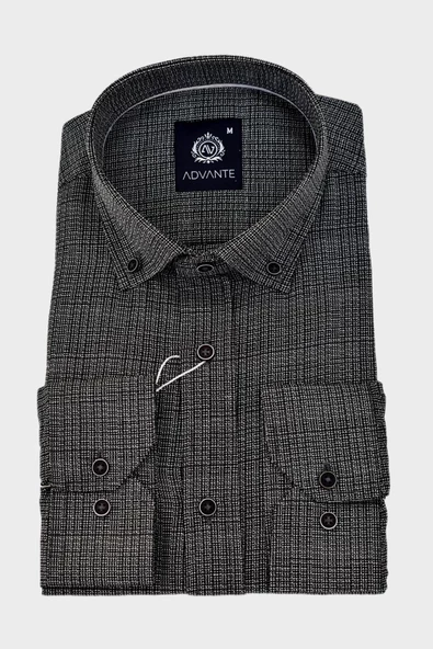 Erkek Klasik Uzun Kol Hasır Dokuma Gömlek BGL-ST03508 - Resim 3