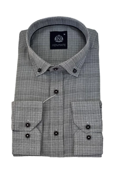 Erkek Klasik Uzun Kol Hasır Dokuma Gömlek BGL-ST03508 - Resim 4