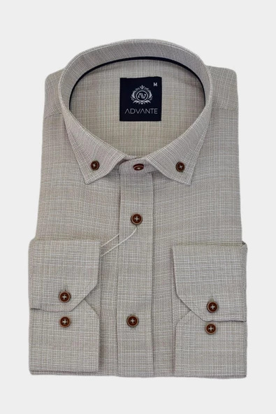 Erkek Klasik Uzun Kol Hasır Dokuma Gömlek BGL-ST03508 - Resim 5