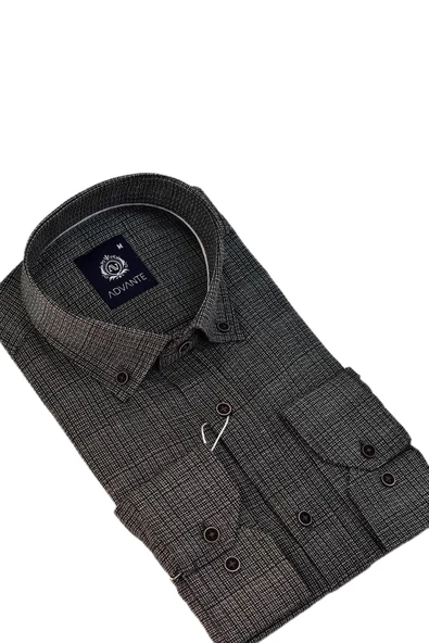 Erkek Klasik Uzun Kol Hasır Dokuma Gömlek BGL-ST03508 - Resim 10