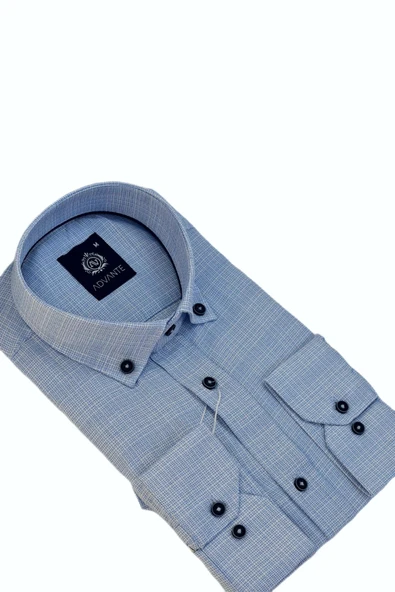 Erkek Klasik Uzun Kol Hasır Dokuma Gömlek BGL-ST03508 - Resim 12