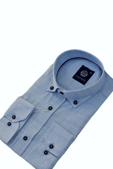 Erkek Klasik Uzun Kol Hasır Dokuma Gömlek BGL-ST03508 - Resim 8