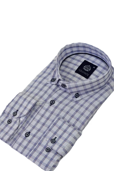 Erkek Klasik Uzun Kol Ekose Gömlek BGL-ST03509 - Resim 8