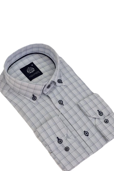 Erkek Klasik Uzun Kol Ekose Gömlek BGL-ST03509 - Resim 10