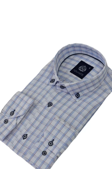 Erkek Klasik Uzun Kol Ekose Gömlek BGL-ST03509 - Resim 9