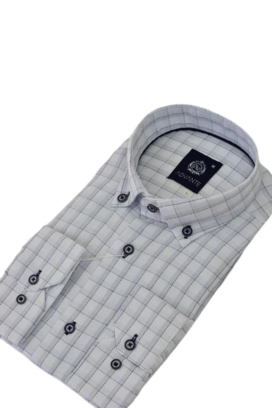 Erkek Klasik Uzun Kol Ekose Gömlek BGL-ST03509 - Resim 7