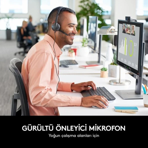 Logitech H340 Gürültü Önleyici Mikrofonlu USB Kulaklık 981-000475 - 2