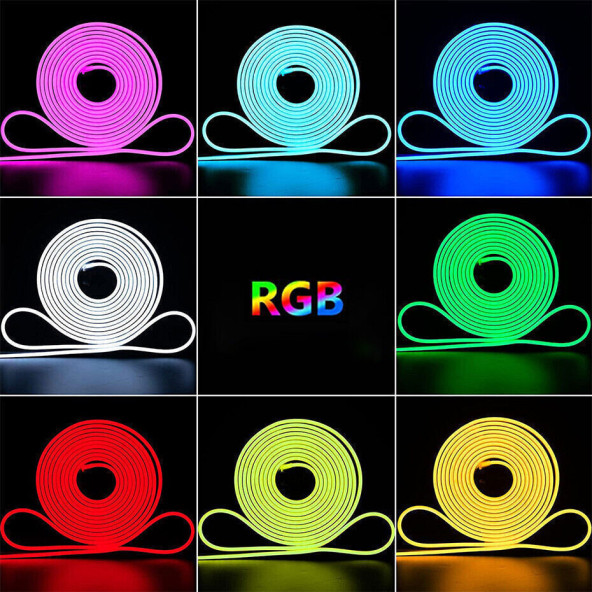 neeko NEON RGB LED - MOBİL KONTROL - App - Full Renk -  - 2,5 Metre - 6