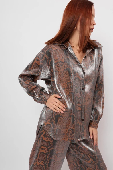 KAHVE GÜMÜŞ GÖMLEK - Resim 6