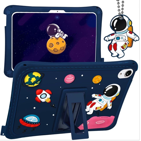 Apple iPad 11.Nesil A16 11inç/10.Nesil 10.9inç Kılıf Çocuklara Özel Karakter Baskılı Standlı Sevimli ASTRONOT