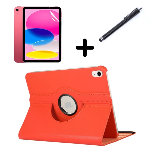 Apple iPad Mini 4 / Mini 5 Kılıf Dönen Tablet Kilifi Ekran Koruyucu+Kalem - 12