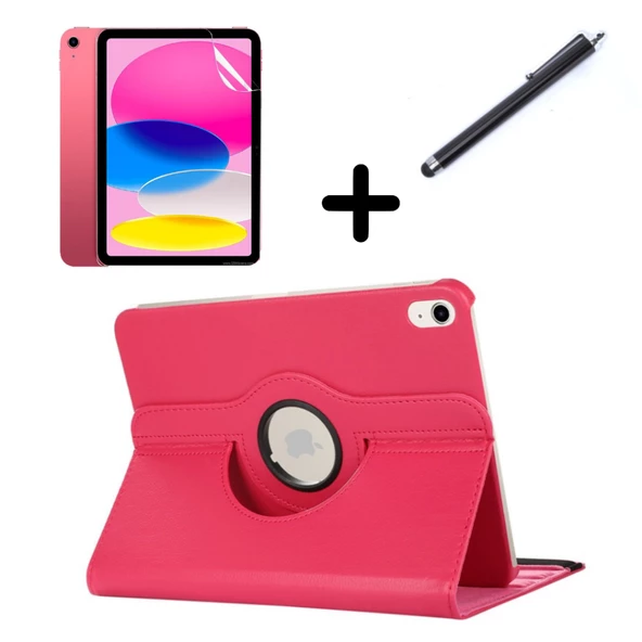 Apple iPad Mini 4 / Mini 5 Kılıf Dönen Tablet Kilifi Ekran Koruyucu+Kalem - 11