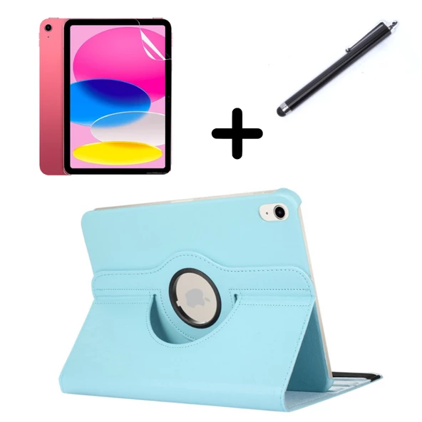 Apple iPad Mini 4 / Mini 5 Kılıf Dönen Tablet Kilifi Ekran Koruyucu+Kalem - 7