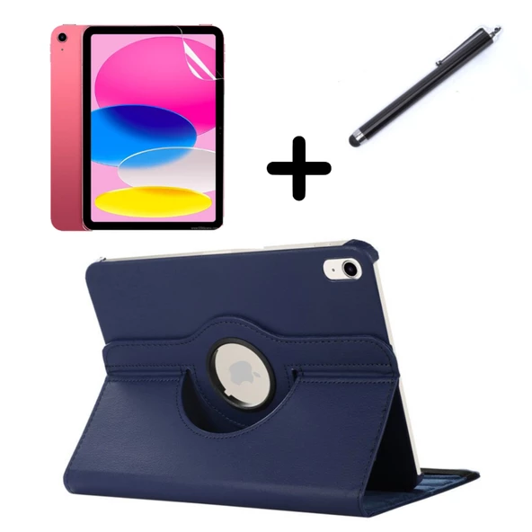 Apple iPad Mini 4 / Mini 5 Kılıf Dönen Tablet Kilifi Ekran Koruyucu+Kalem - 6