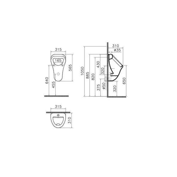 VitrA Arkitekt Beyaz Üstten Su Girişli Pisuvar 6202L003-0198 - 2