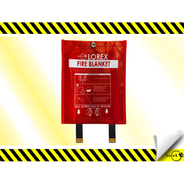 LOREX LR-FB1010CP Premium Yangın Battaniyesi, Çantalı, 100cm X100cm