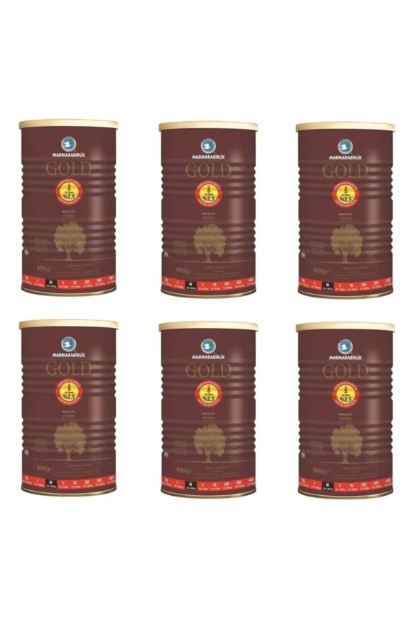 MARMARABİRLİK Marmarabirlik Gold 800 Gr (M) Teneke Siyah Salamura Zeytin X 6 Ad