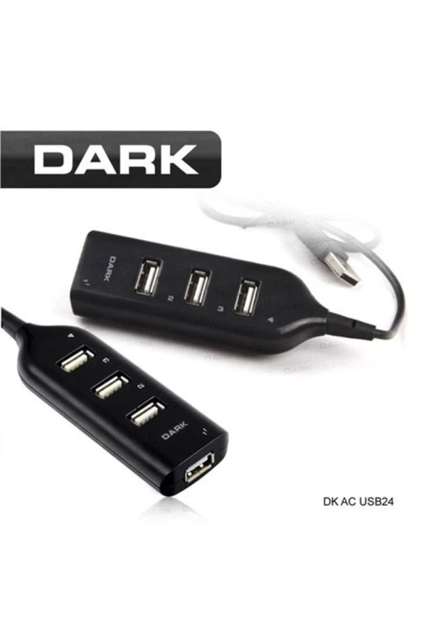 Dark Dk-ac-usb24 4 Port 2.0 Siyah Usb Çoklayıcı Uyumlu