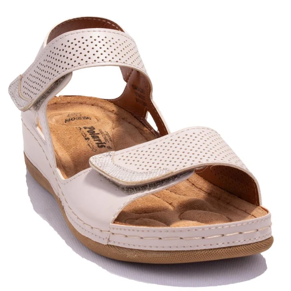 Polaris 104424C Bej Ortopedik Günlük Kadın Sandalet